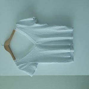 White Sezane Knit Blouse T-Shirt